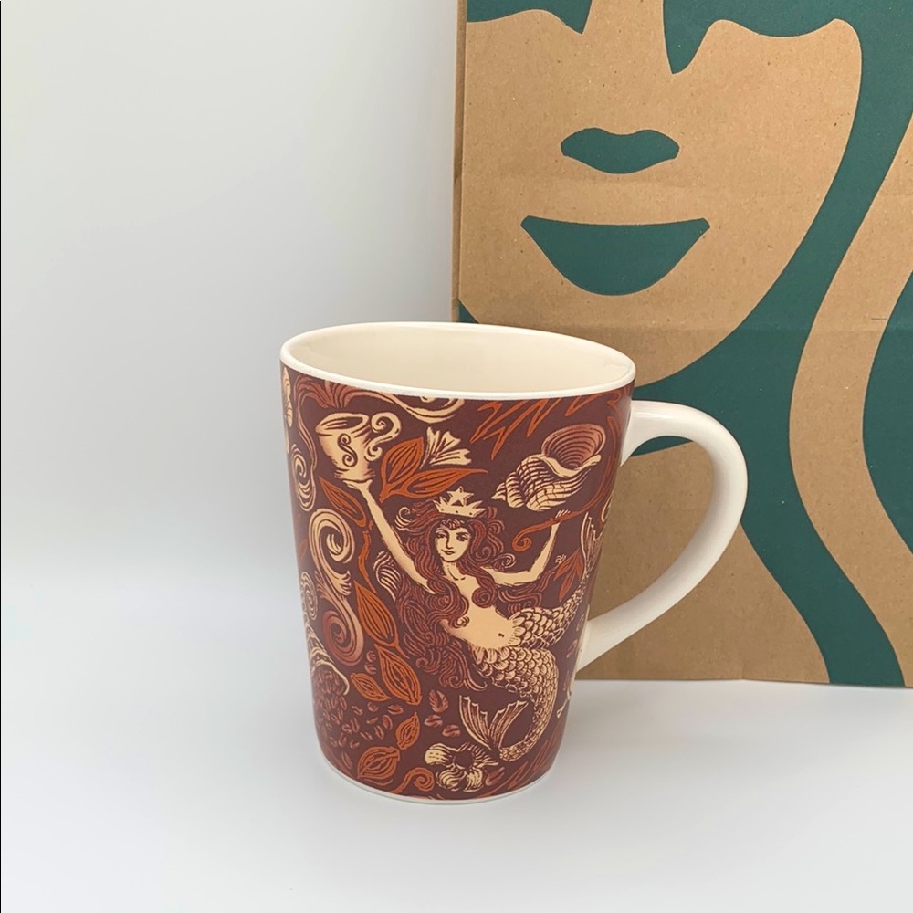 Starbucks 35th Anniversary Mermaid Siren brown and copper coffee mug 2007